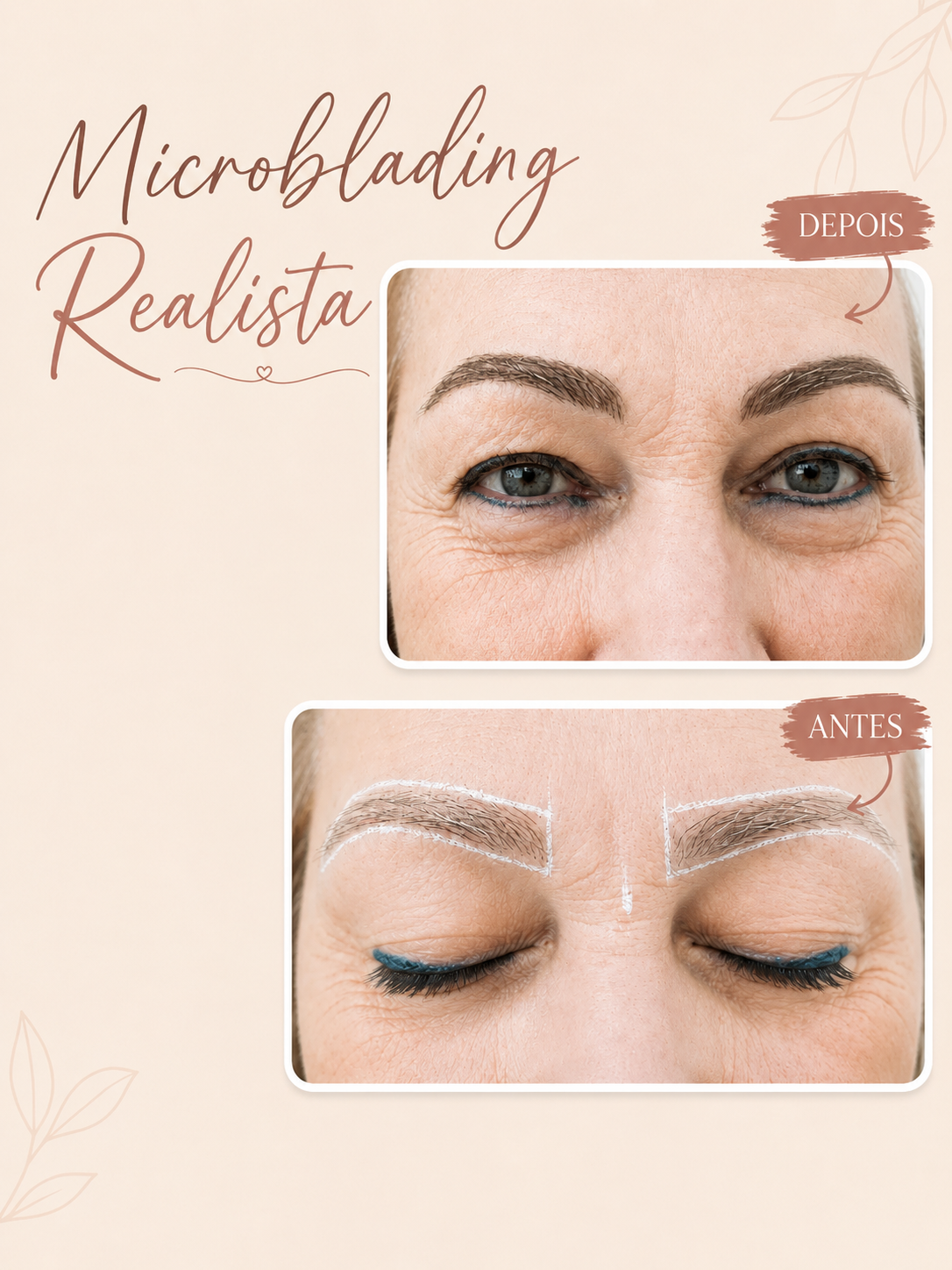 Microblading realista realizado pela UP Cabeleireiros